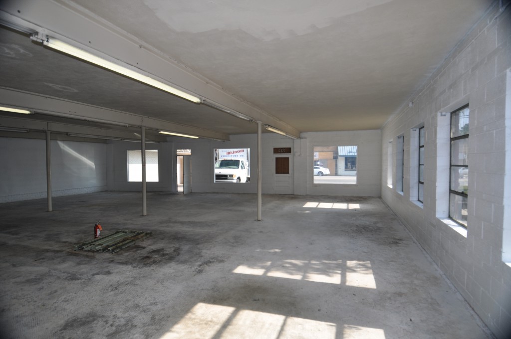 Interior of the future coworking space at 726 Haywood Road.