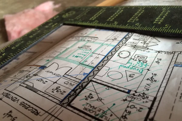 Image of 37 Biltmore blueprints up close