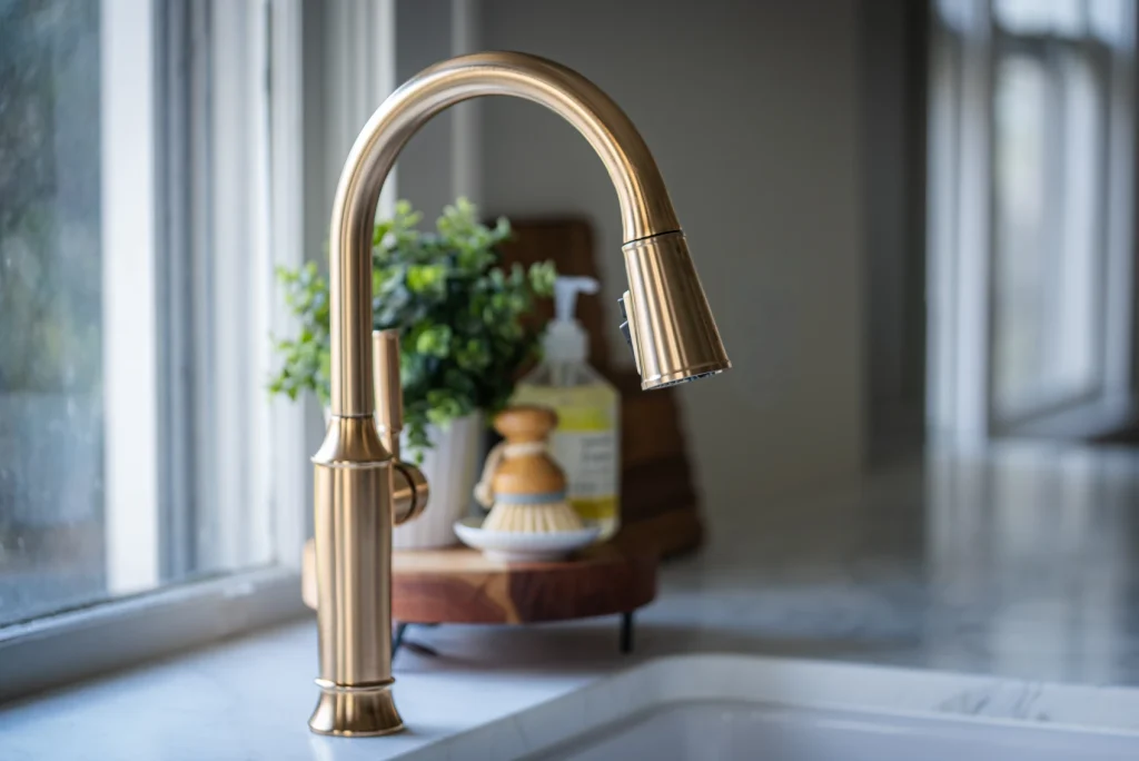 Asheville kitchen renovation with charming faucet hardware